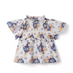 Janie and Jack Floral Smocked Flutter Sleeve Top 18-24M